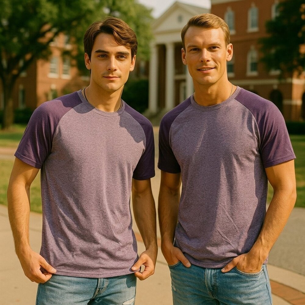 01.Algo Mens Purple Athletic Performance Shirt Medium Quick Dry SPF 40 Exercise